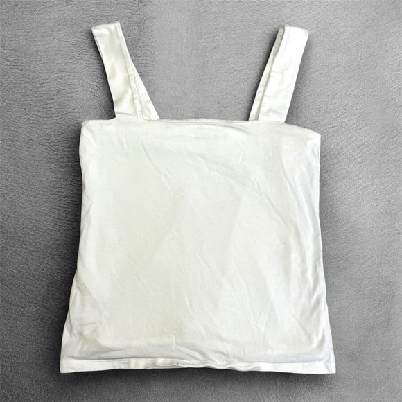 LOFT Womens Size XSP Square Neck Tank Top Stretch White - Picture 1 of 9